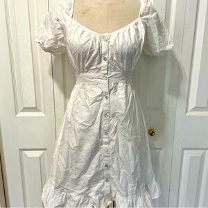 NWT Sim & Sam Elegant White 100% Cotton Button-Down Dress